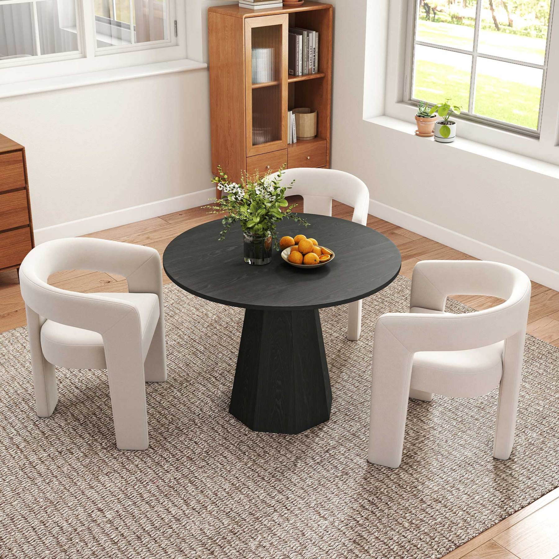Clark 39" Round Dining Table Set for 4