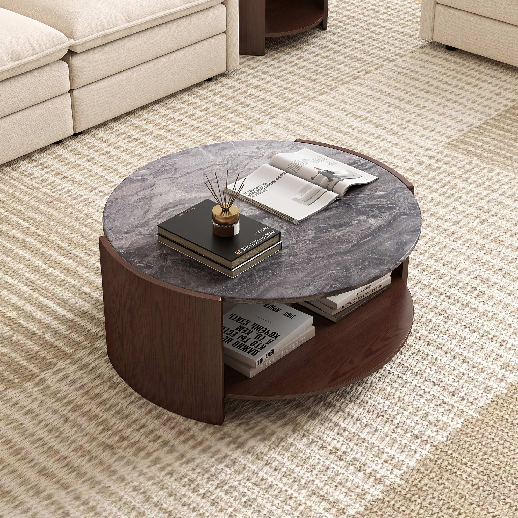 Gia Cultured Marble Coffee Table