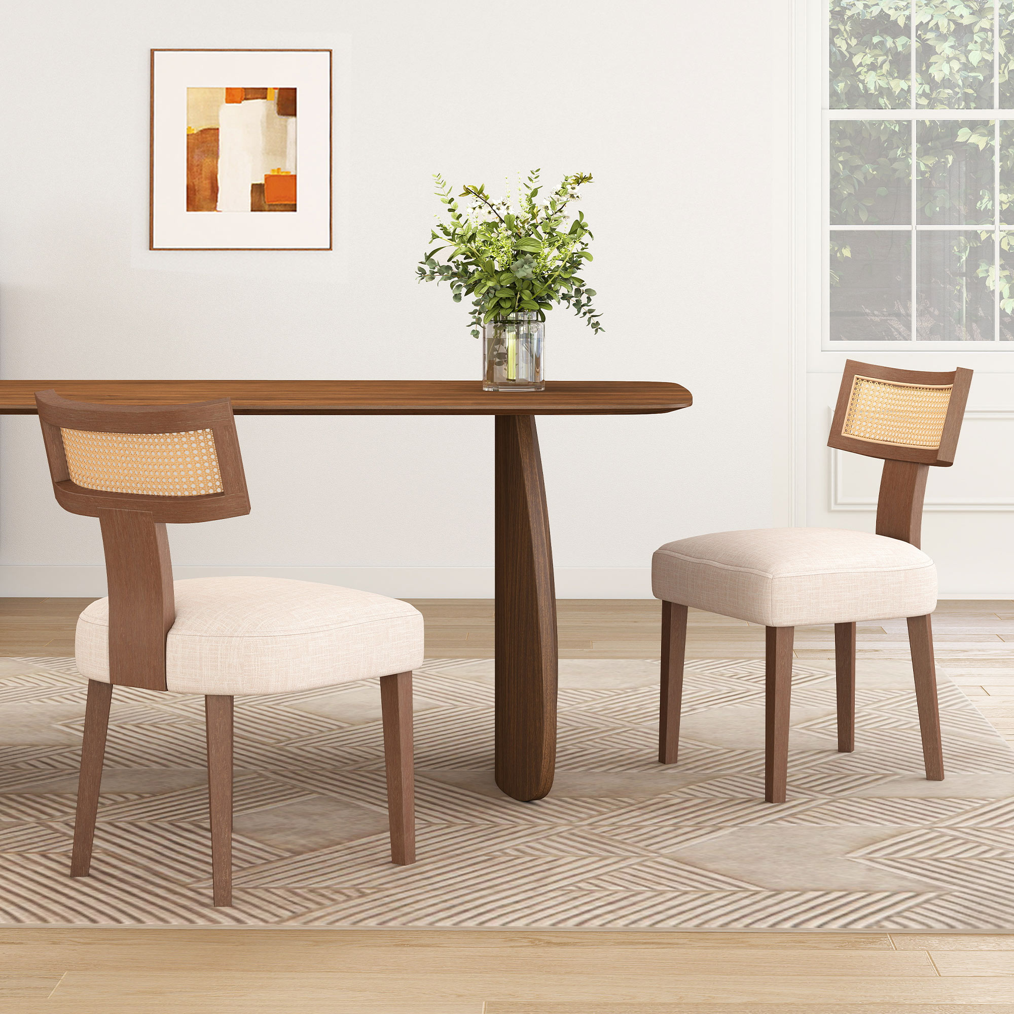 Nico Rectangular Walnut Dining Table Set for 4-6 | Under $1000