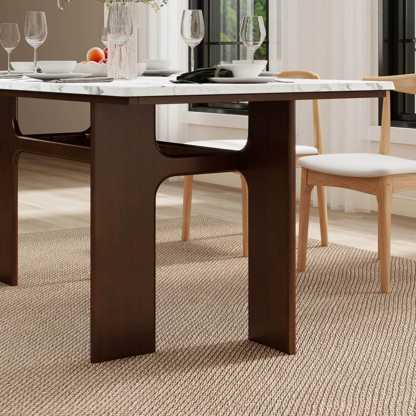 Alex 63'' Rectangle Dining Table Set For 4-6