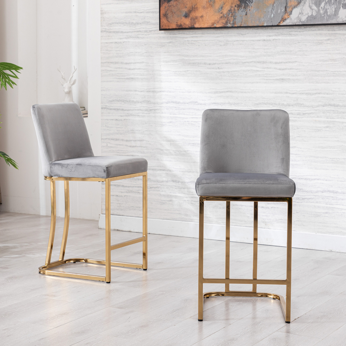 Square Counter & Bar Stools (Set of 2)