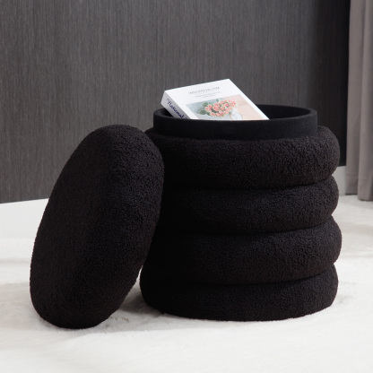 Teddy 15'' Round Storage Ottoman Bench
