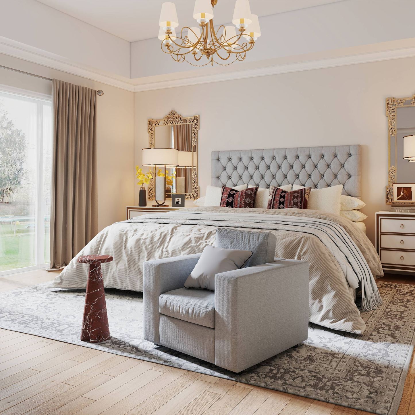 Lauren Cultured Marble Side Table