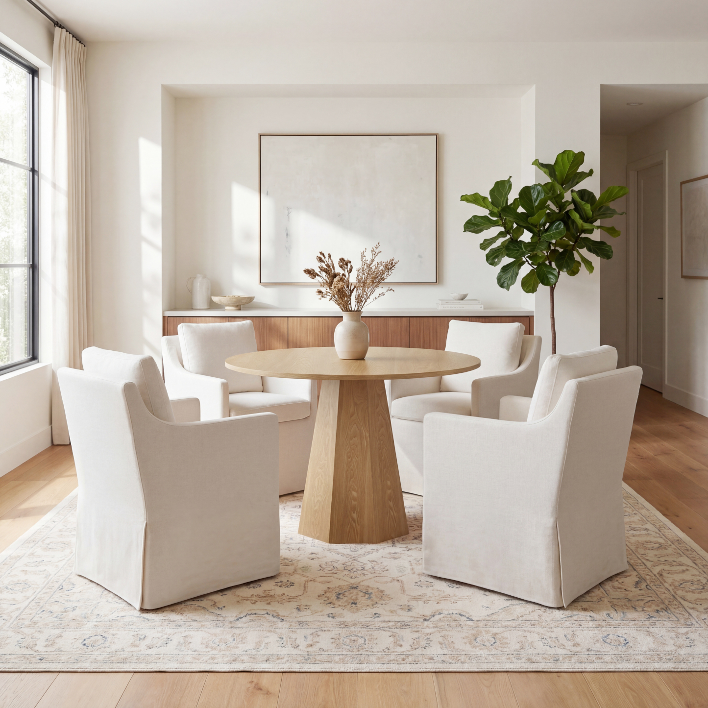 Hank Modern Upholstered Dining Chairs with Arms