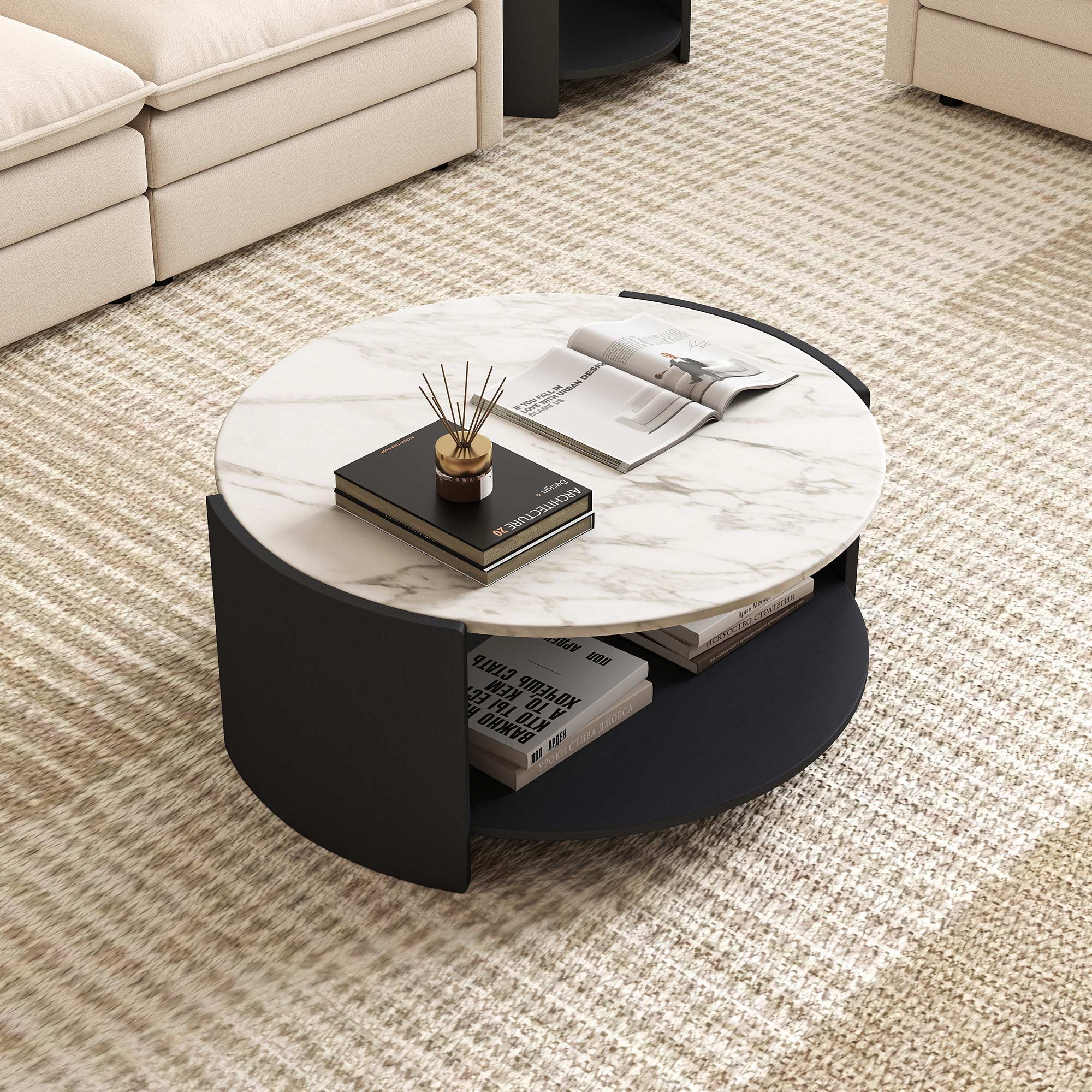 Gia Cultured Marble Coffee Table