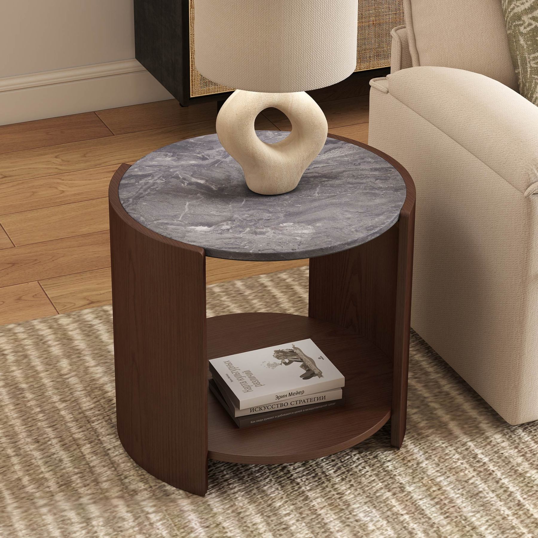 Gia Cultured Marble Side Table