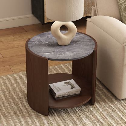 Gia Cultured Marble Side Table