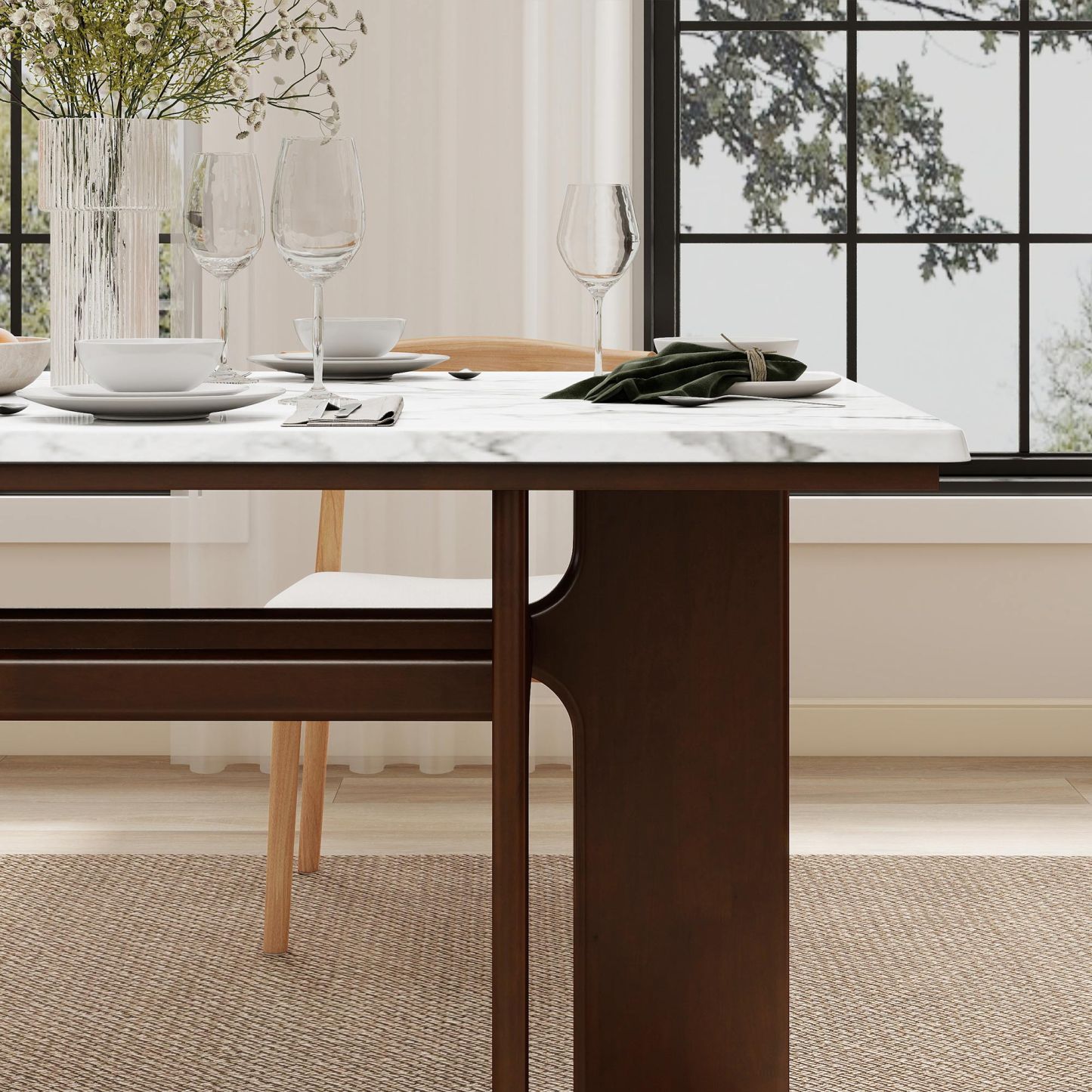 Alex 63'' Rectangle Dining Table Set For 4-6