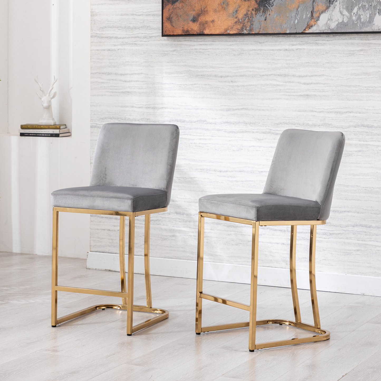 Square Counter & Bar Stools (Set of 2)