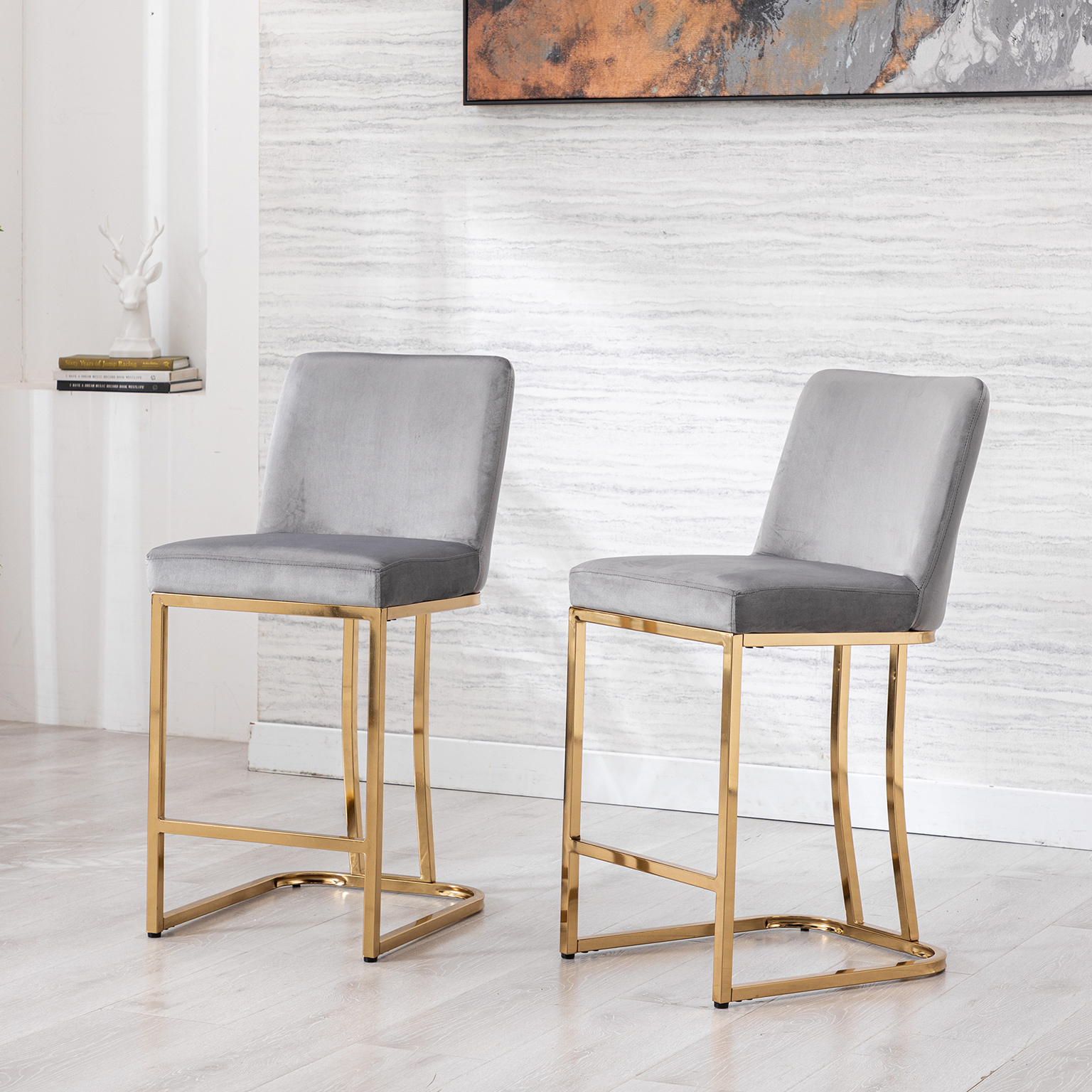 Square Counter & Bar Stools (Set of 2)