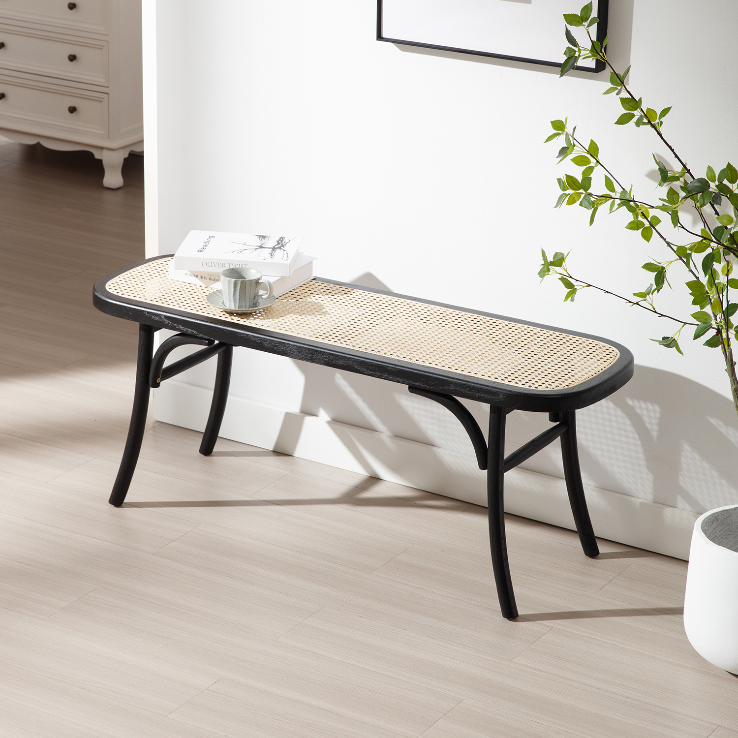 Round Cane Bench