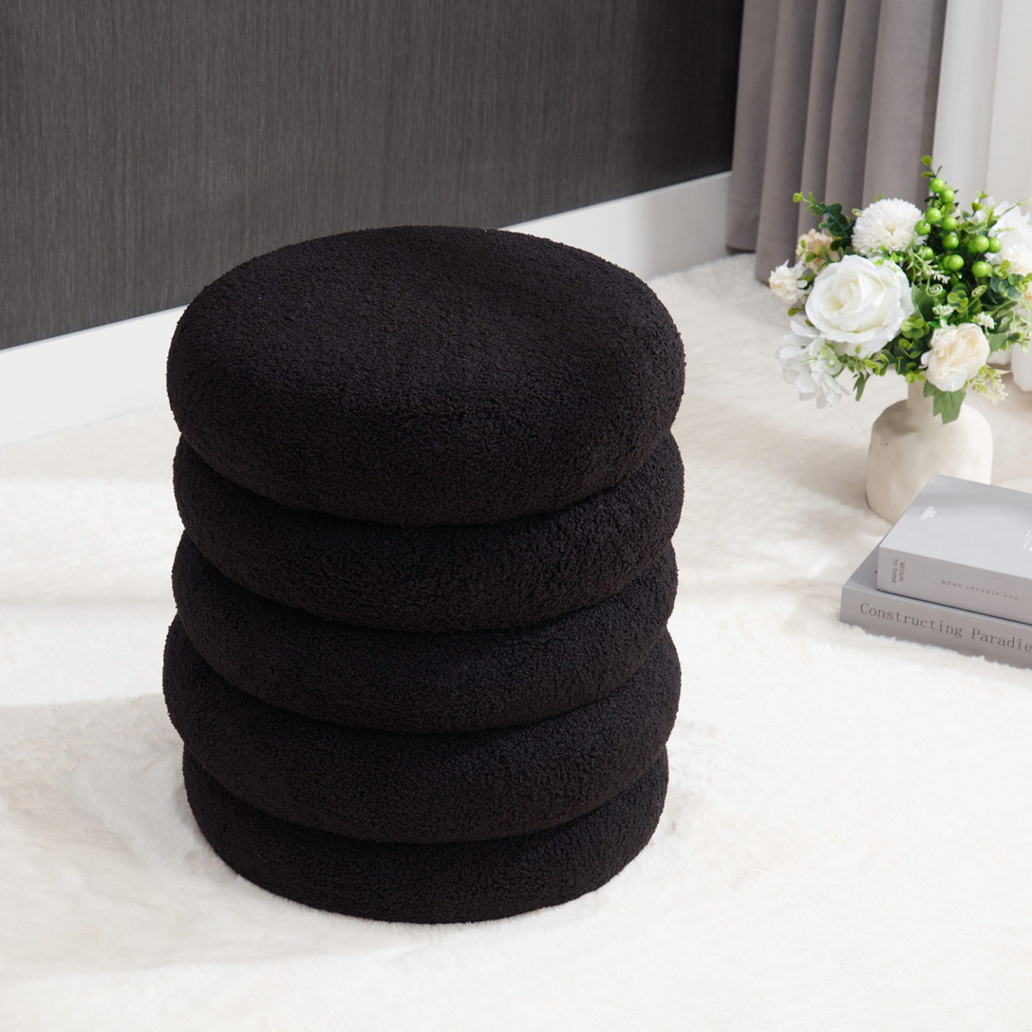 Teddy 15'' Round Storage Ottoman Bench