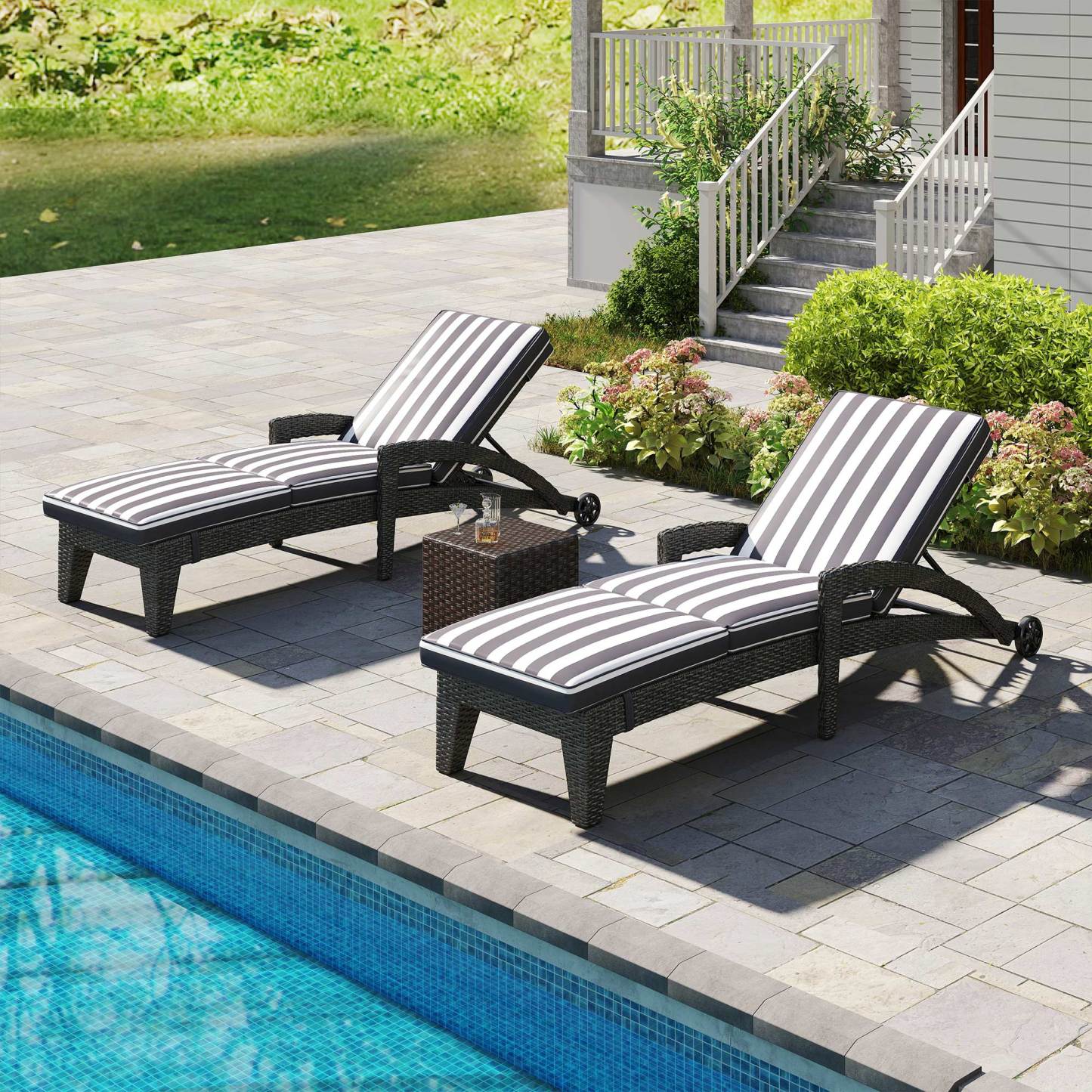 Brich Outdoor Chaise Lounge (Set of 2)