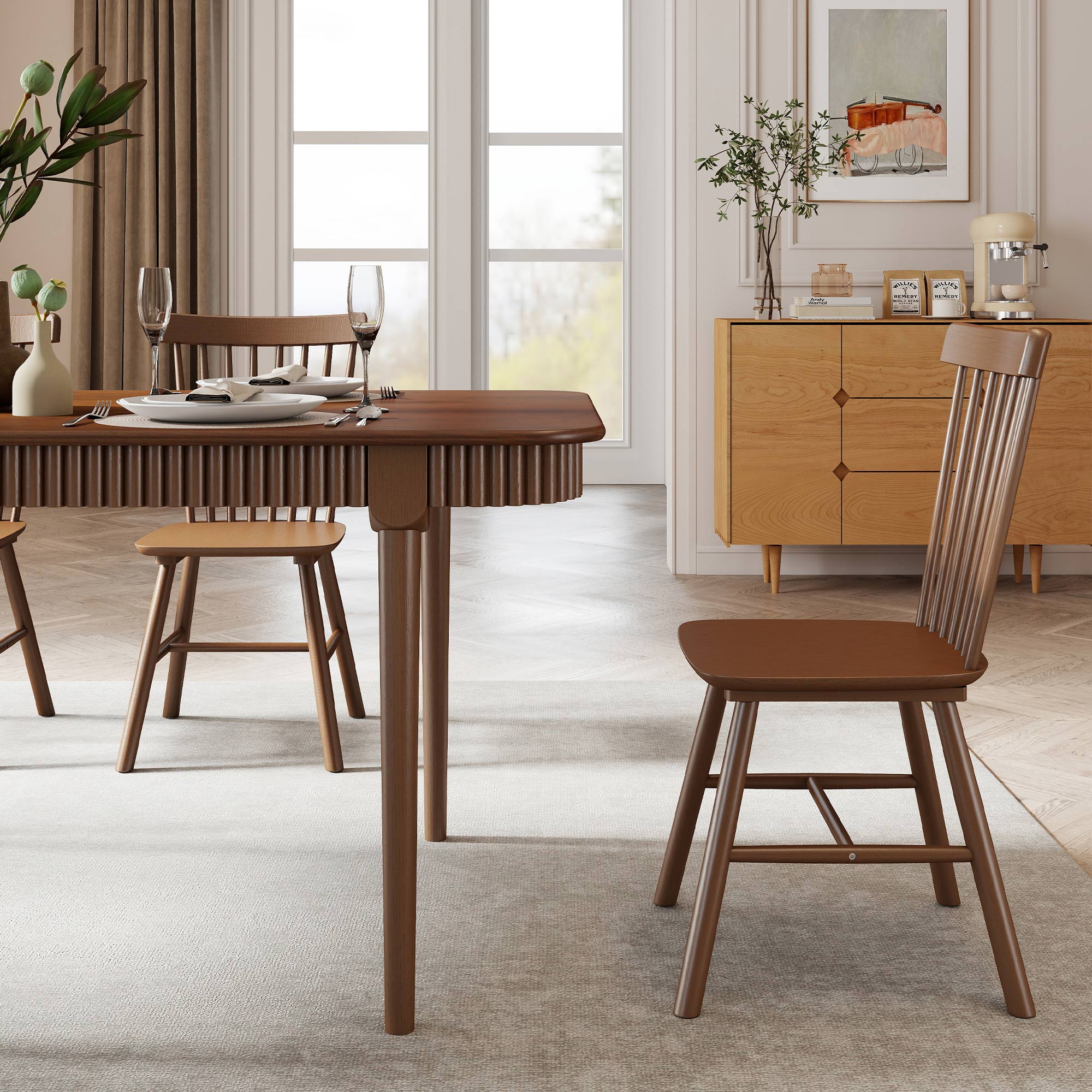 James 63'' Rectangular Dining Table Set for 4-6