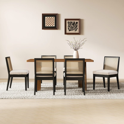 Cross Wooden Dining Table Set