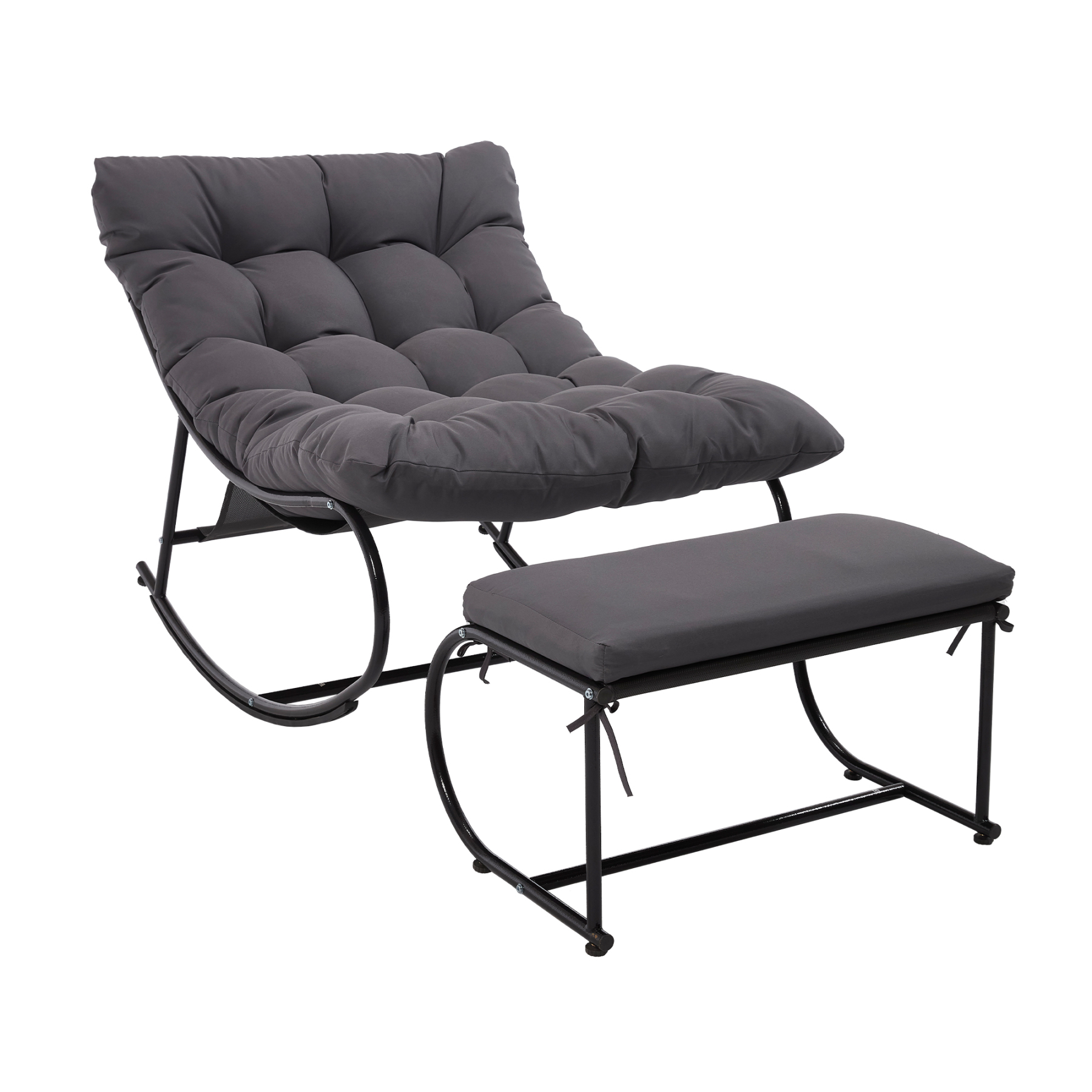 Vincent Outdoor Rocking Chair With Ottoman