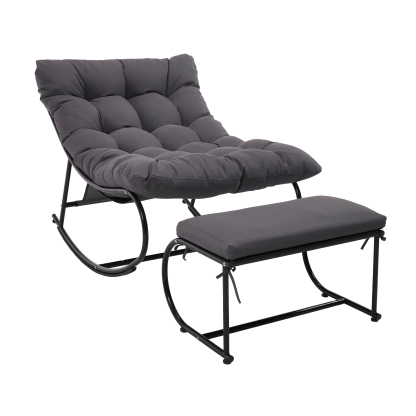 Vincent Outdoor Rocking Chair With Ottoman
