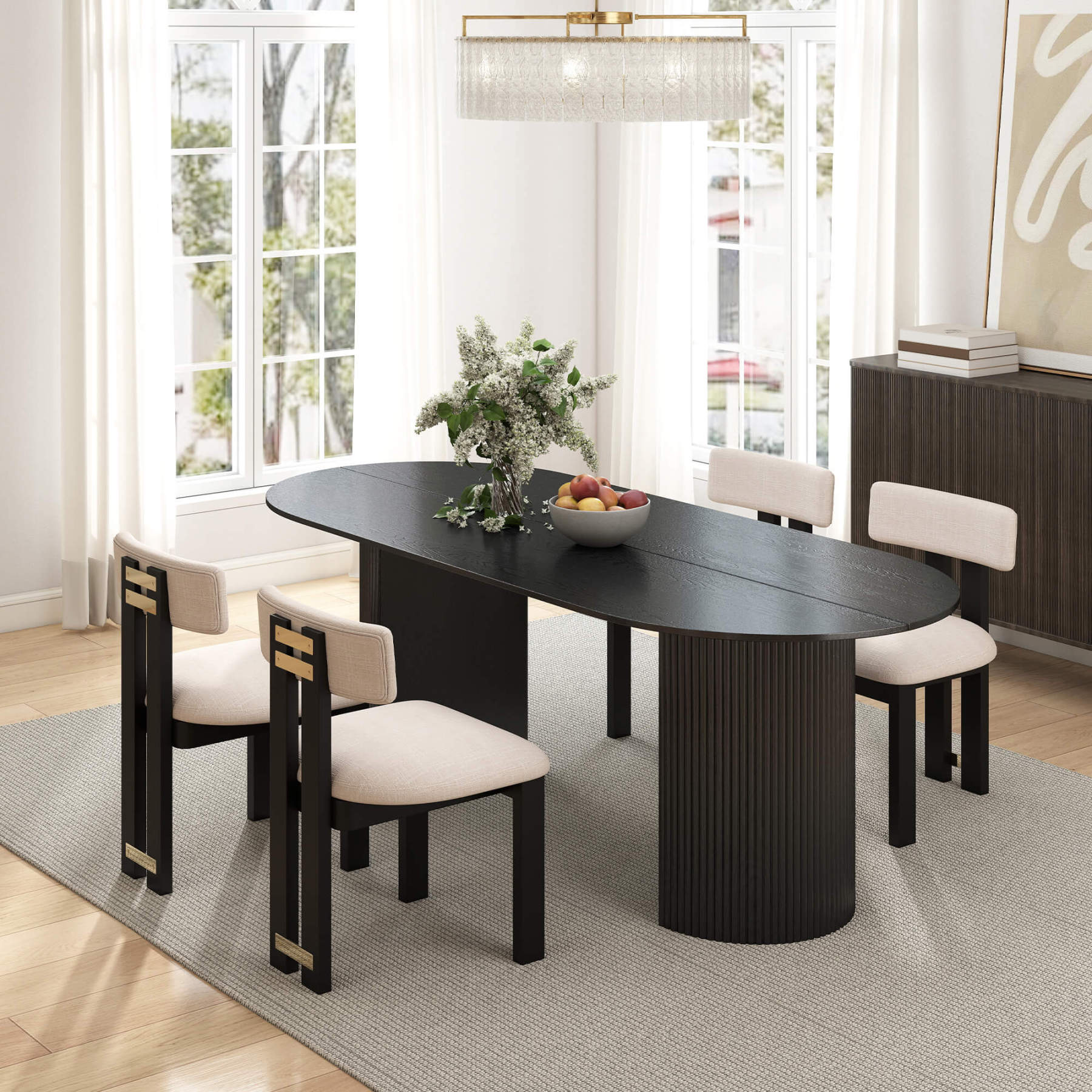 Mateo Oval Dining Table With Payson Chairs Set