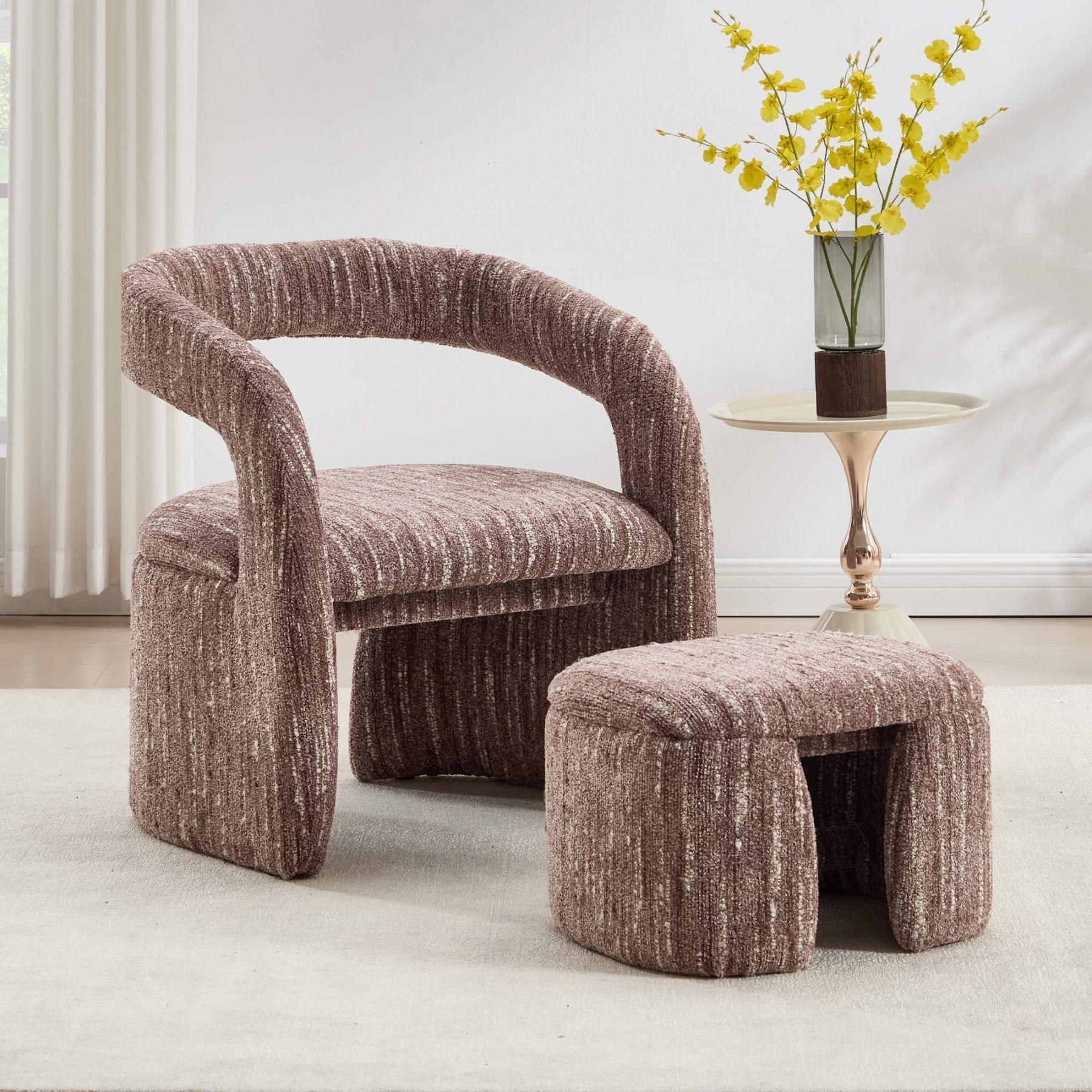 Eva Accent Chair with Ottoman