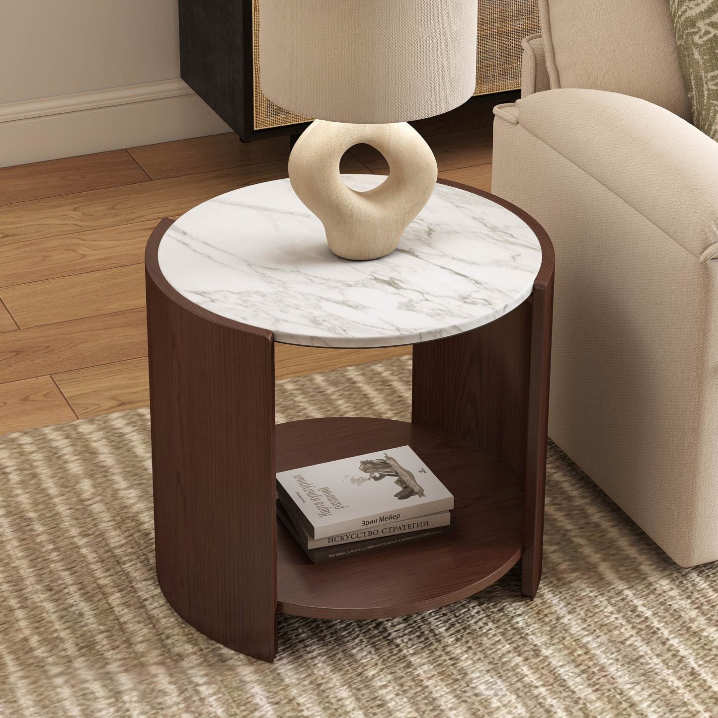Gia Cultured Marble Side Table