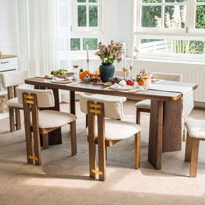 Leon 63'' Wooden Dining Table Set