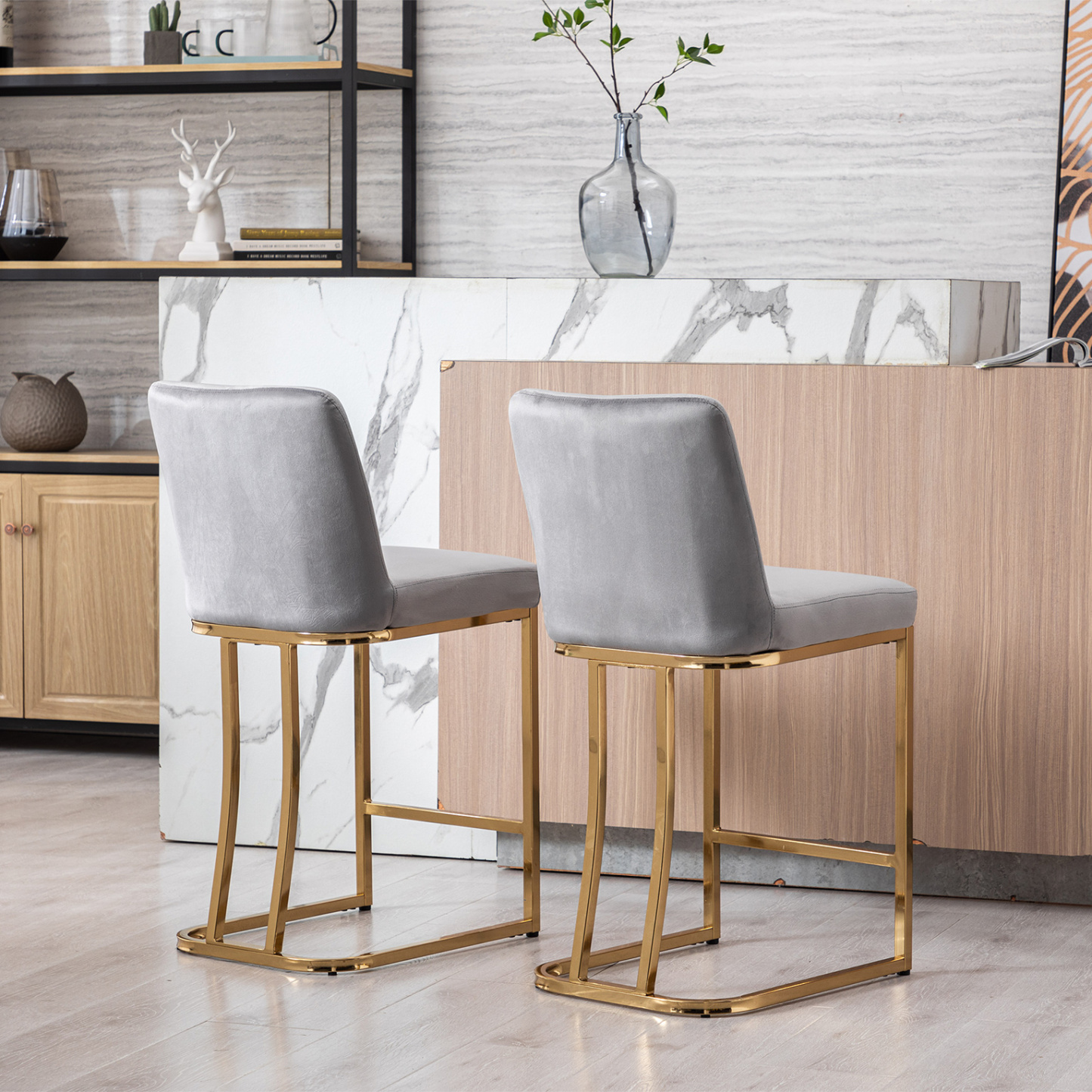 Square Counter & Bar Stools (Set of 2)
