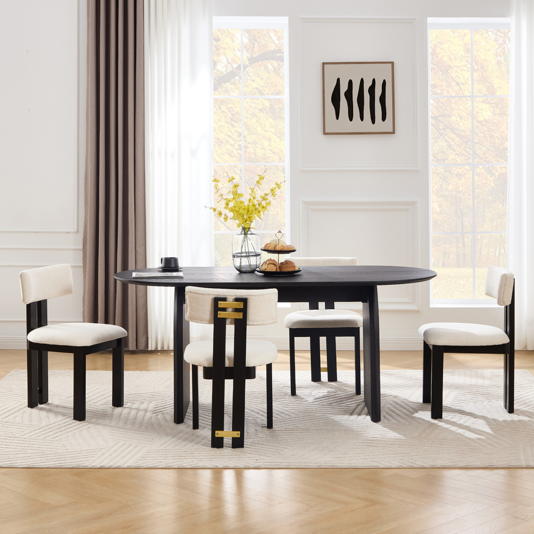 Birch Oval Dining Table Set