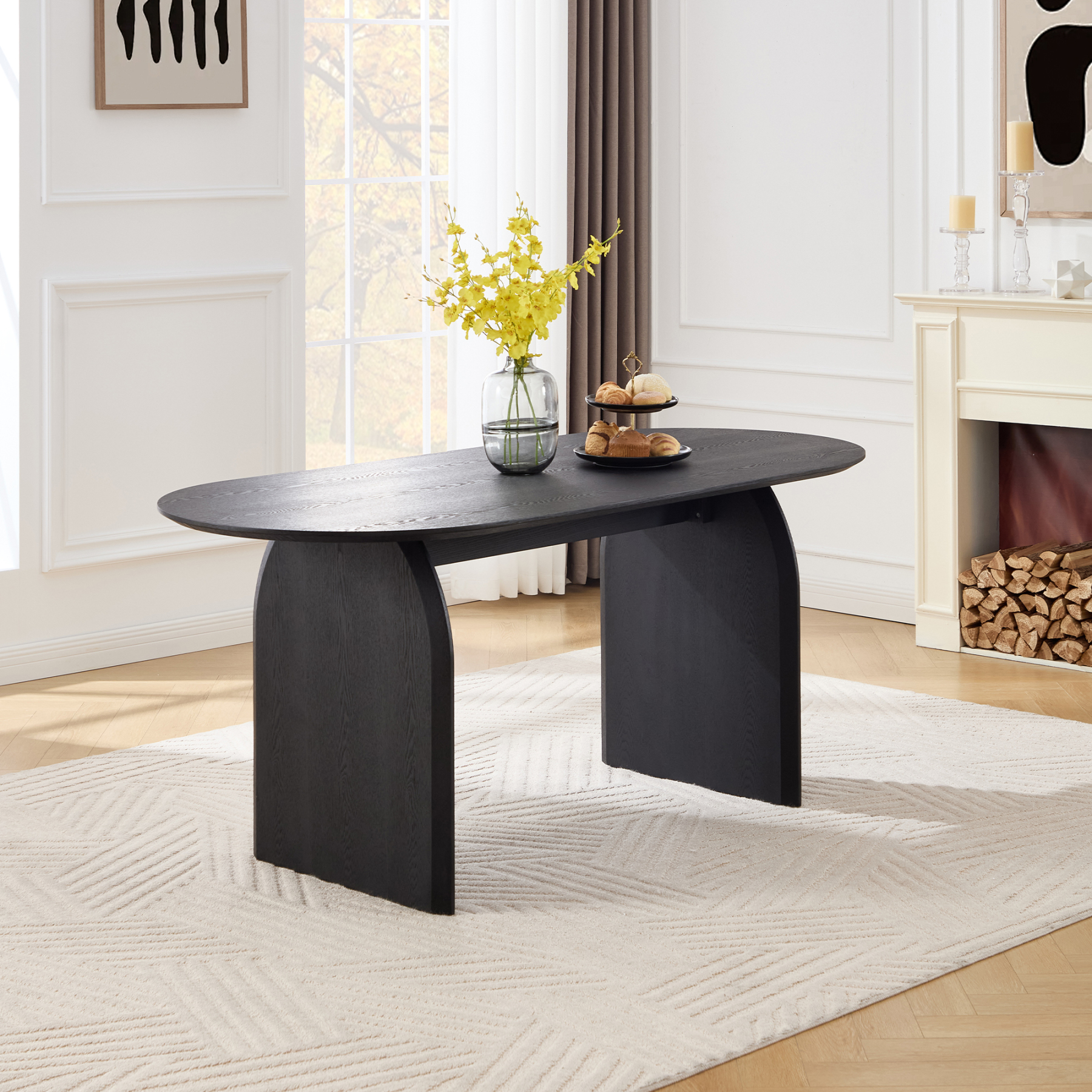 Birch Oval Dining Table Set