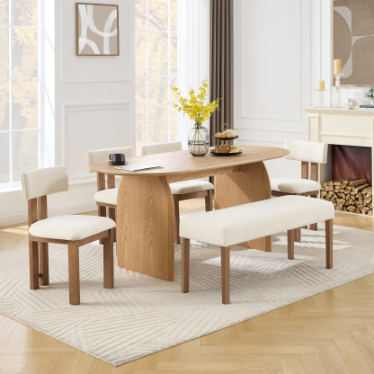 Birch Oval Dining Table Set