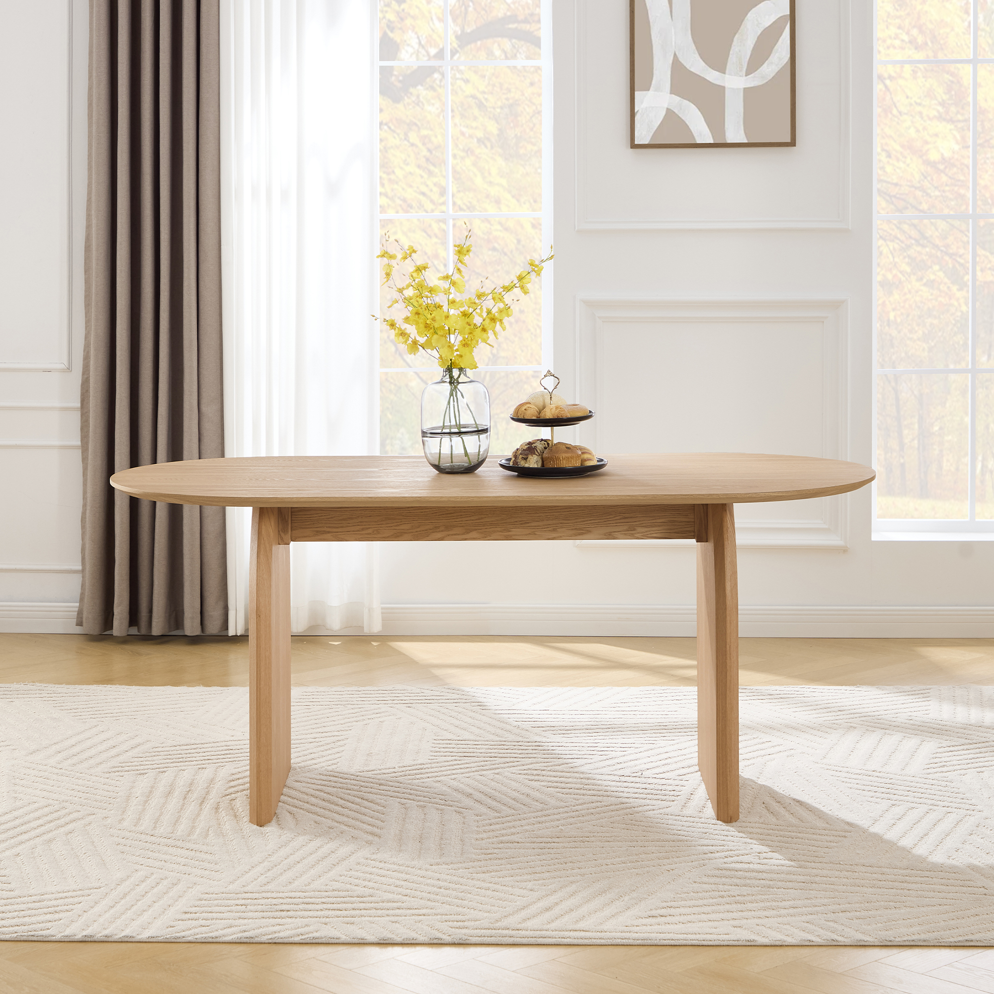Birch Oval Dining Table Set