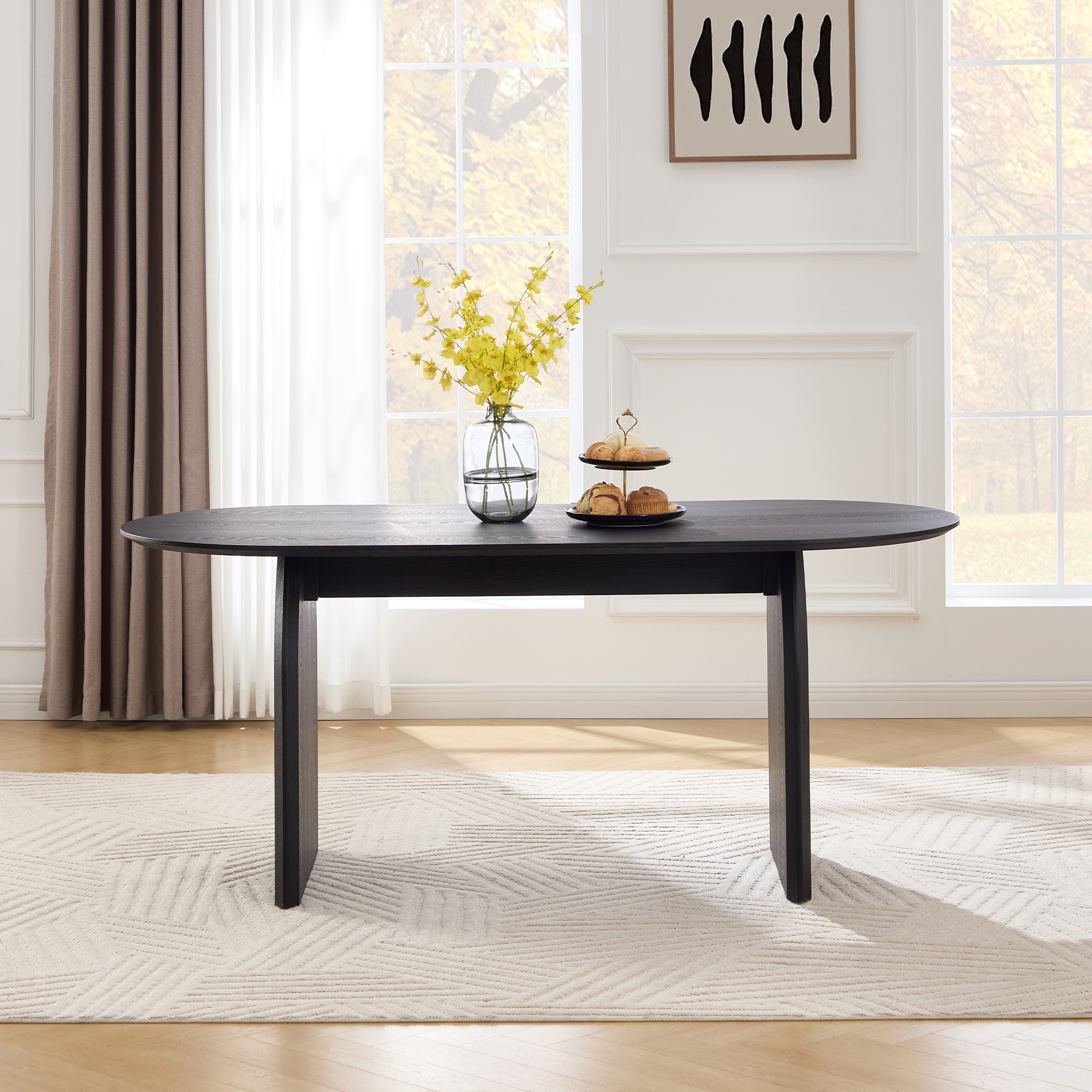 Birch Oval Dining Table Set