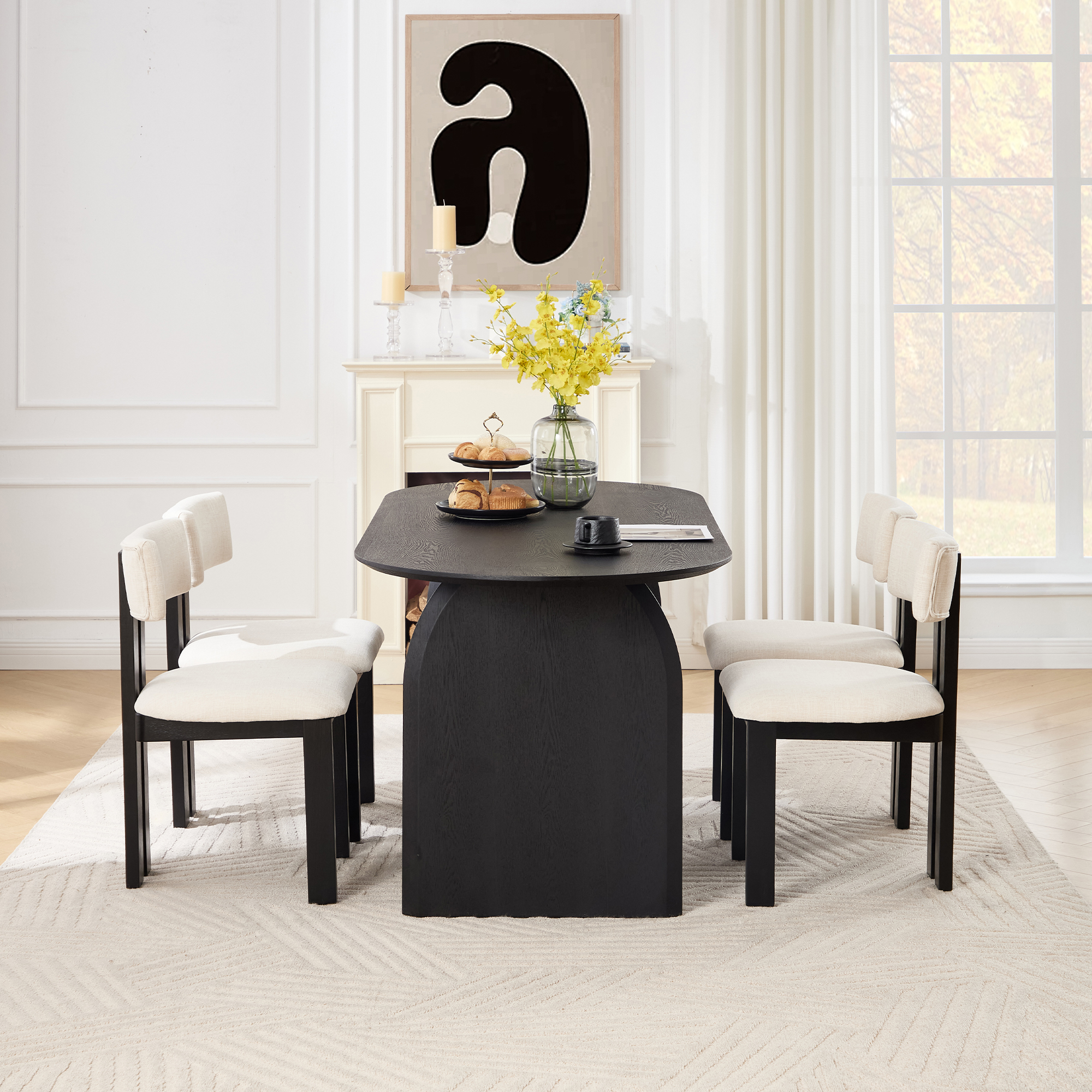 Birch Oval Dining Table Set