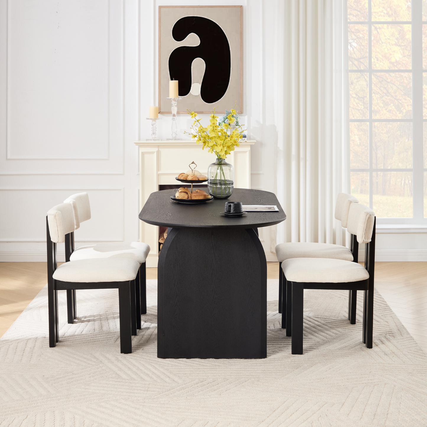 Birch Oval Dining Table Set