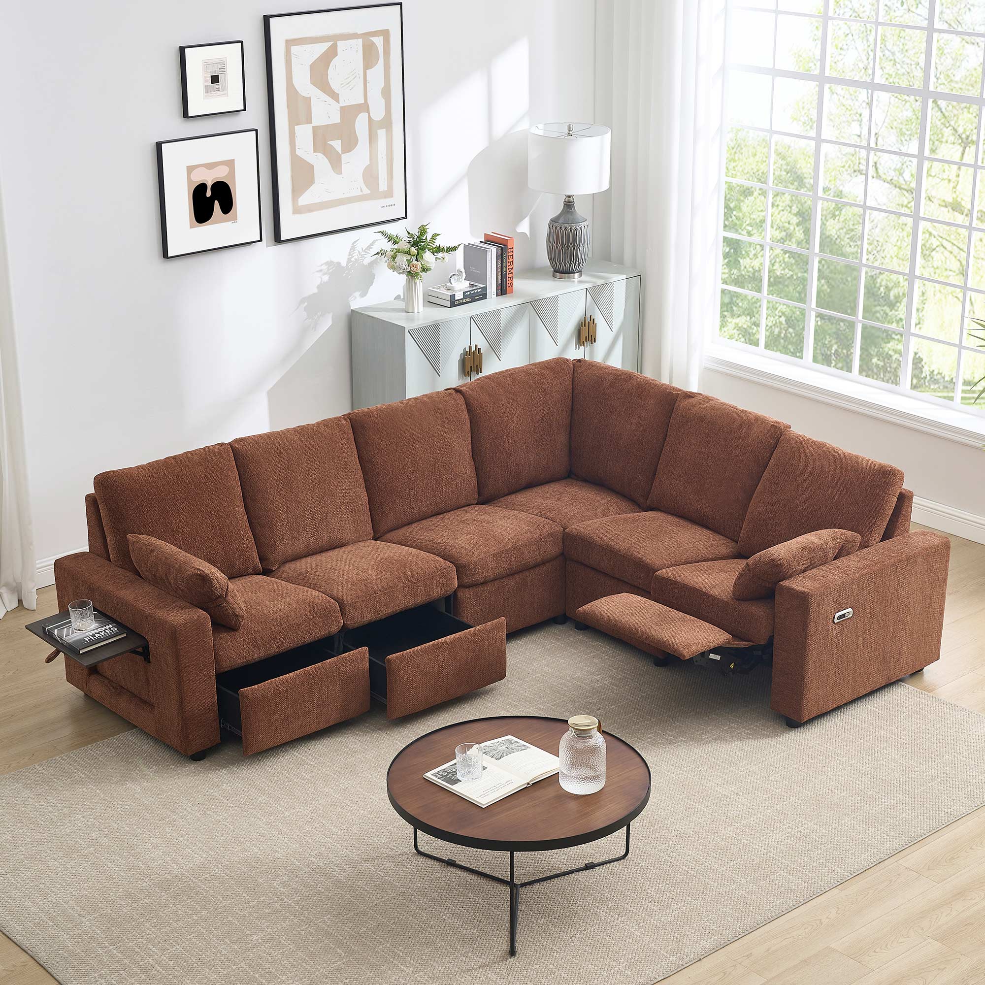Levi Reclining Sectional Sofa With Storage
