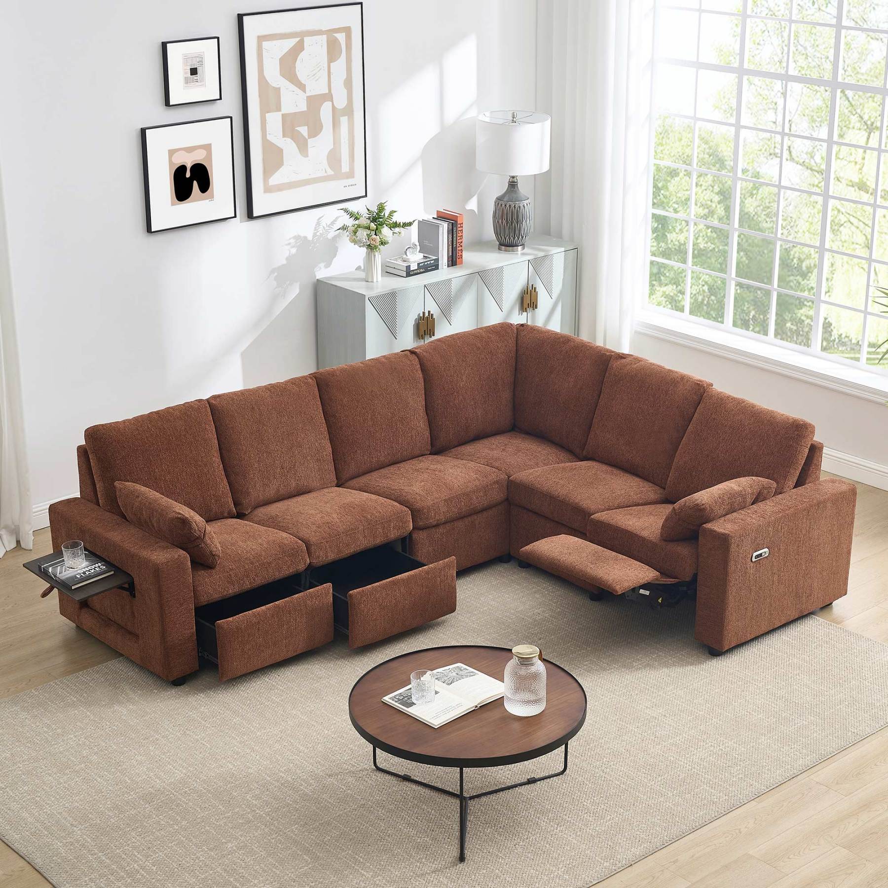 Levi Reclining Sectional Sofa With Storage