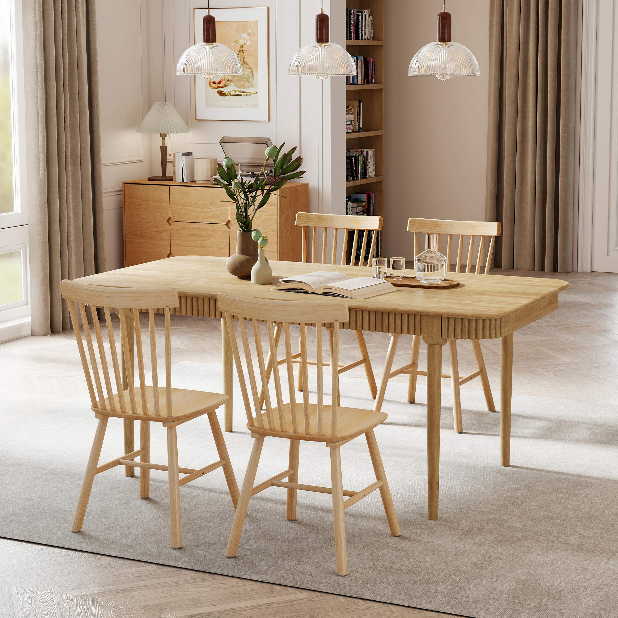 James 63'' Rectangular Dining Table Set for 4-6 – DAYALANE