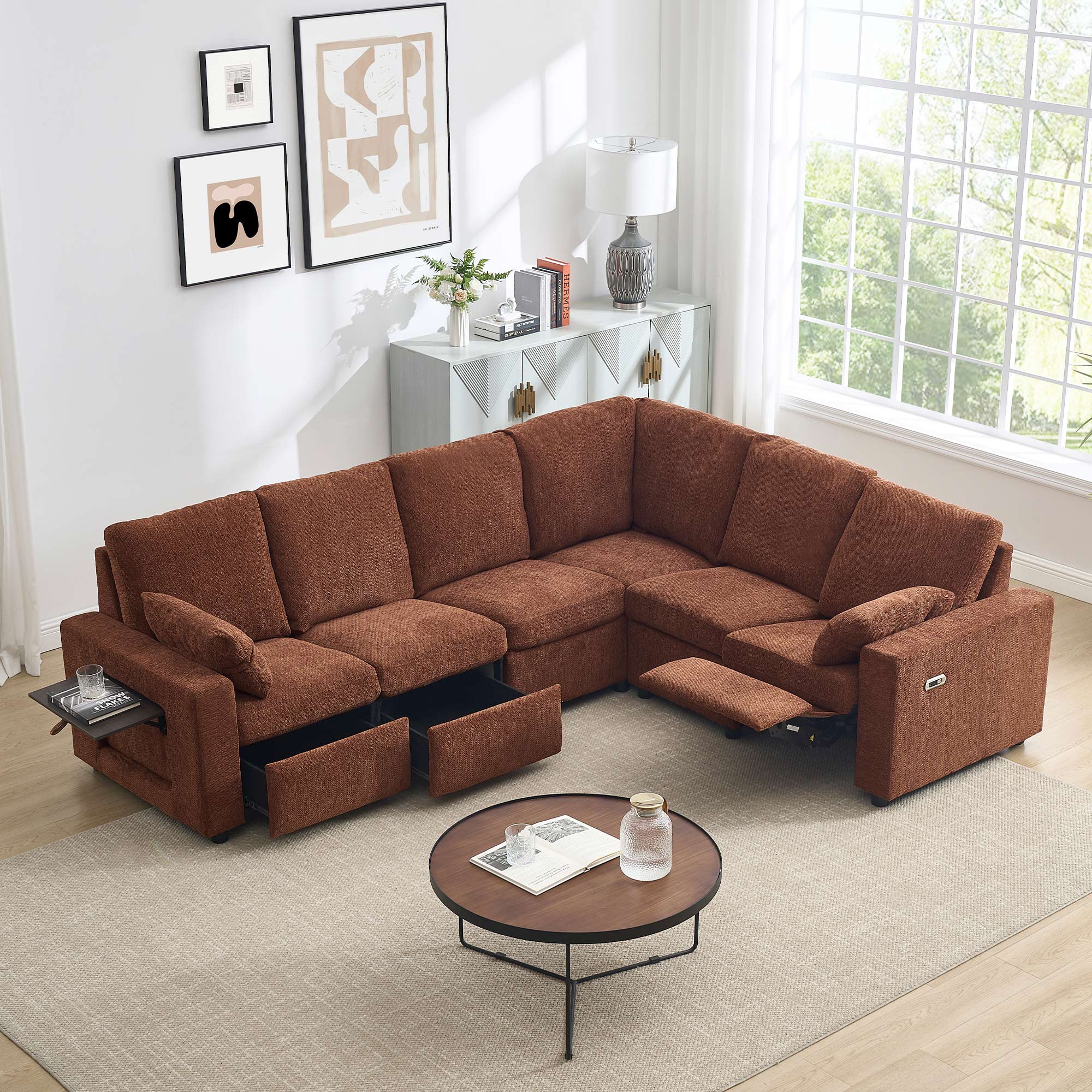 Levi Reclining Sectional Sofa With Storage