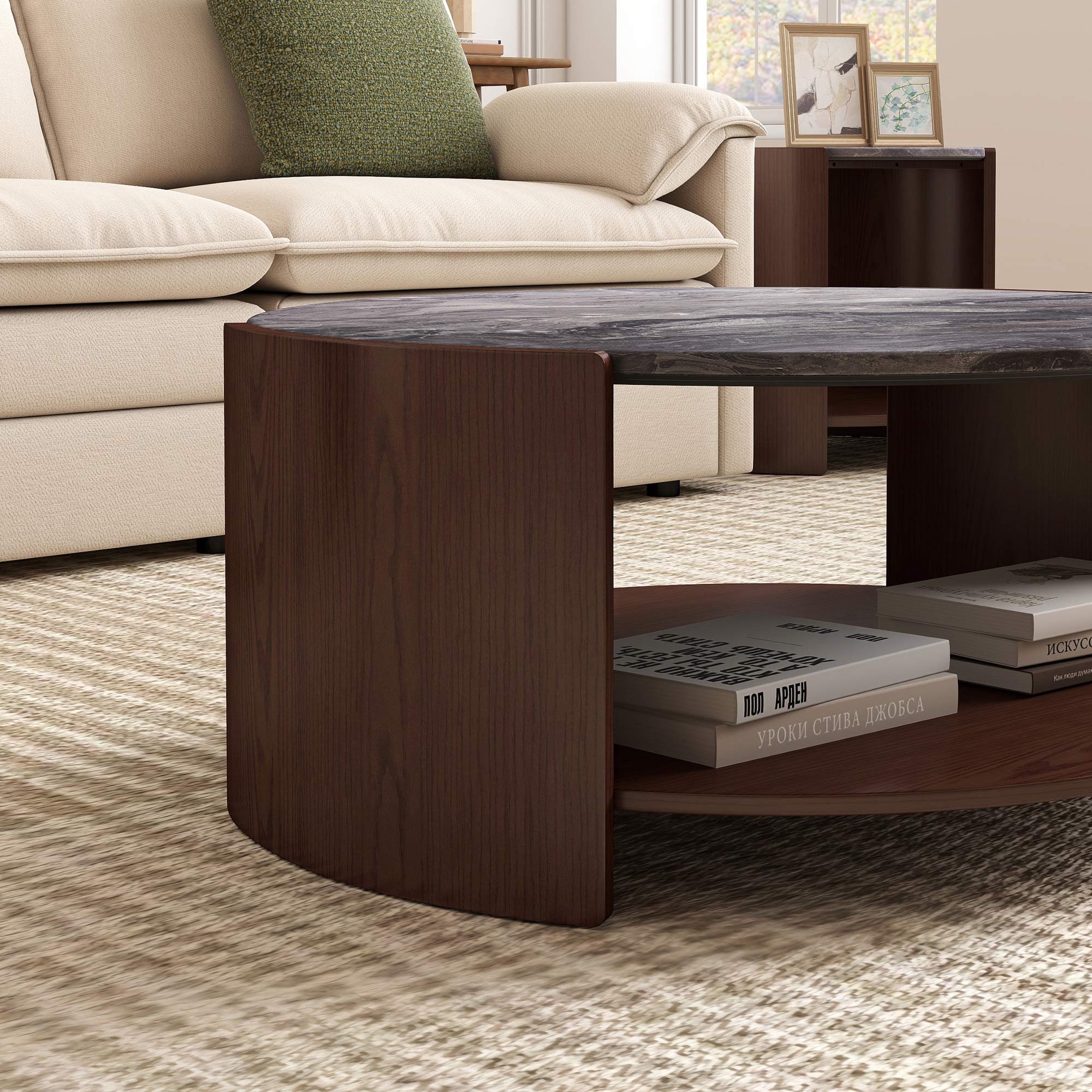 Gia Cultured Marble Coffee Table