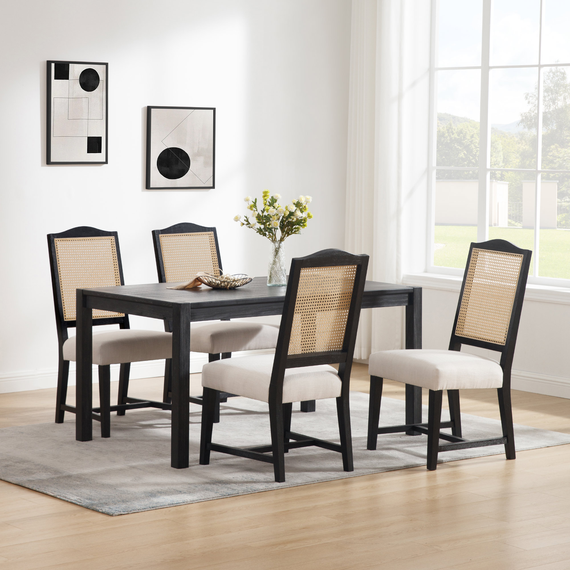 Harvey Cane Back Dining Chairs (Set of 2)