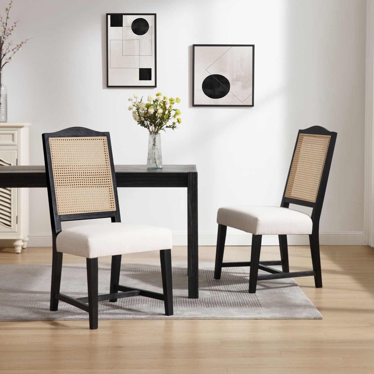 Harvey Cane Back Dining Chairs (Set of 2)