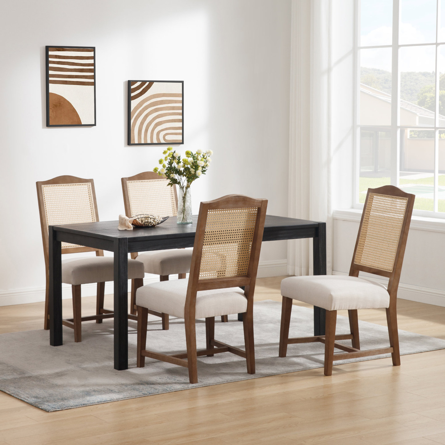 Harvey Cane Back Dining Chairs (Set of 2)