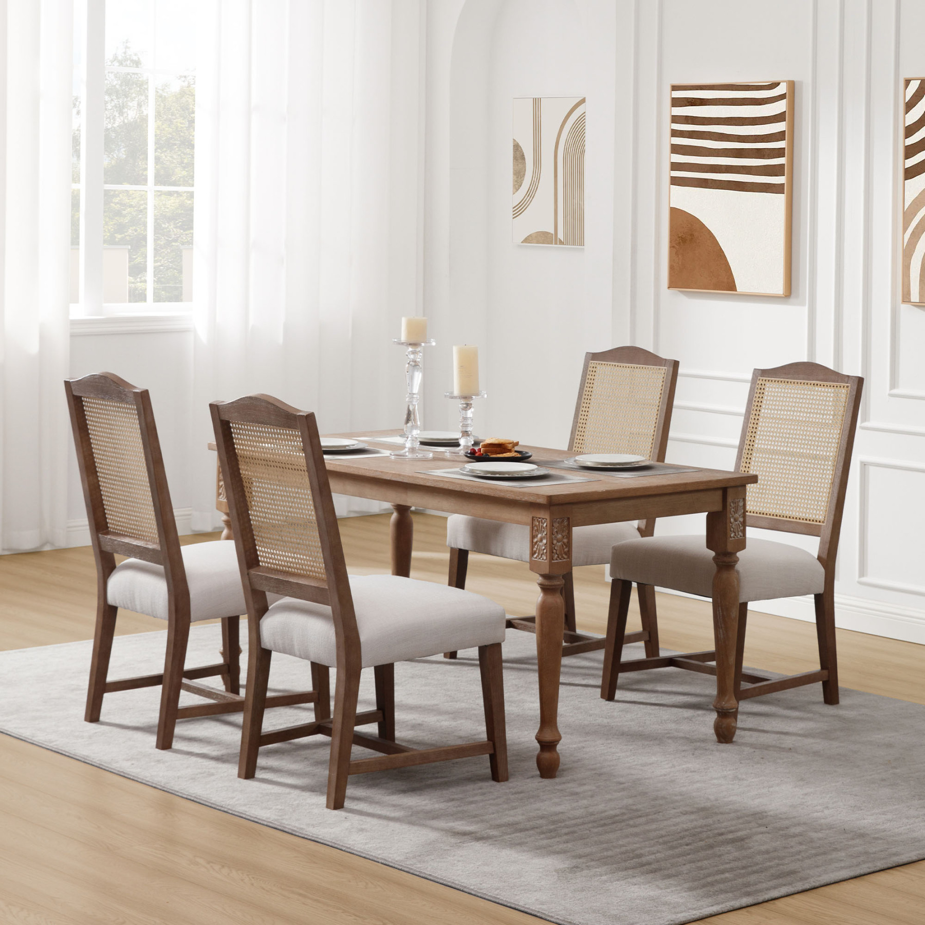 Harvey Cane Back Dining Chairs (Set of 2)