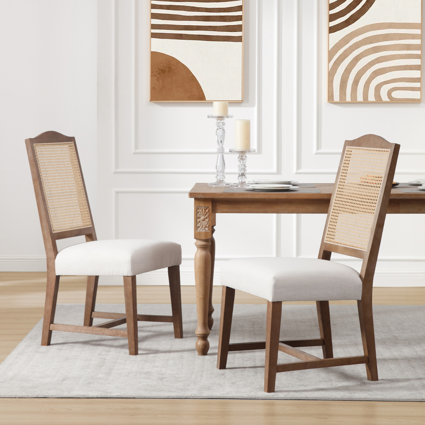 Harvey Cane Back Dining Chairs (Set of 2)