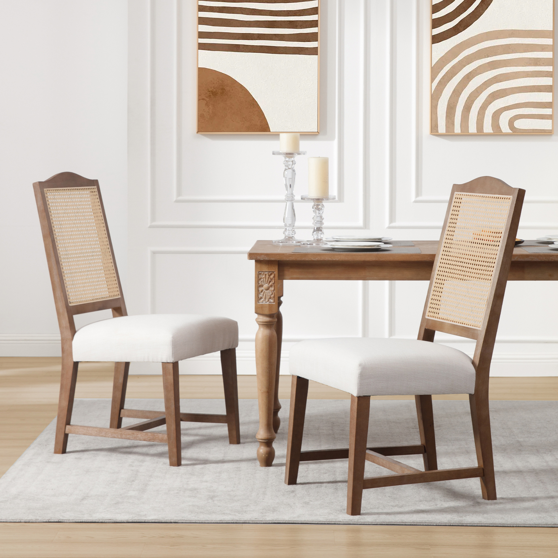 Harvey Cane Back Dining Chairs (Set of 2)