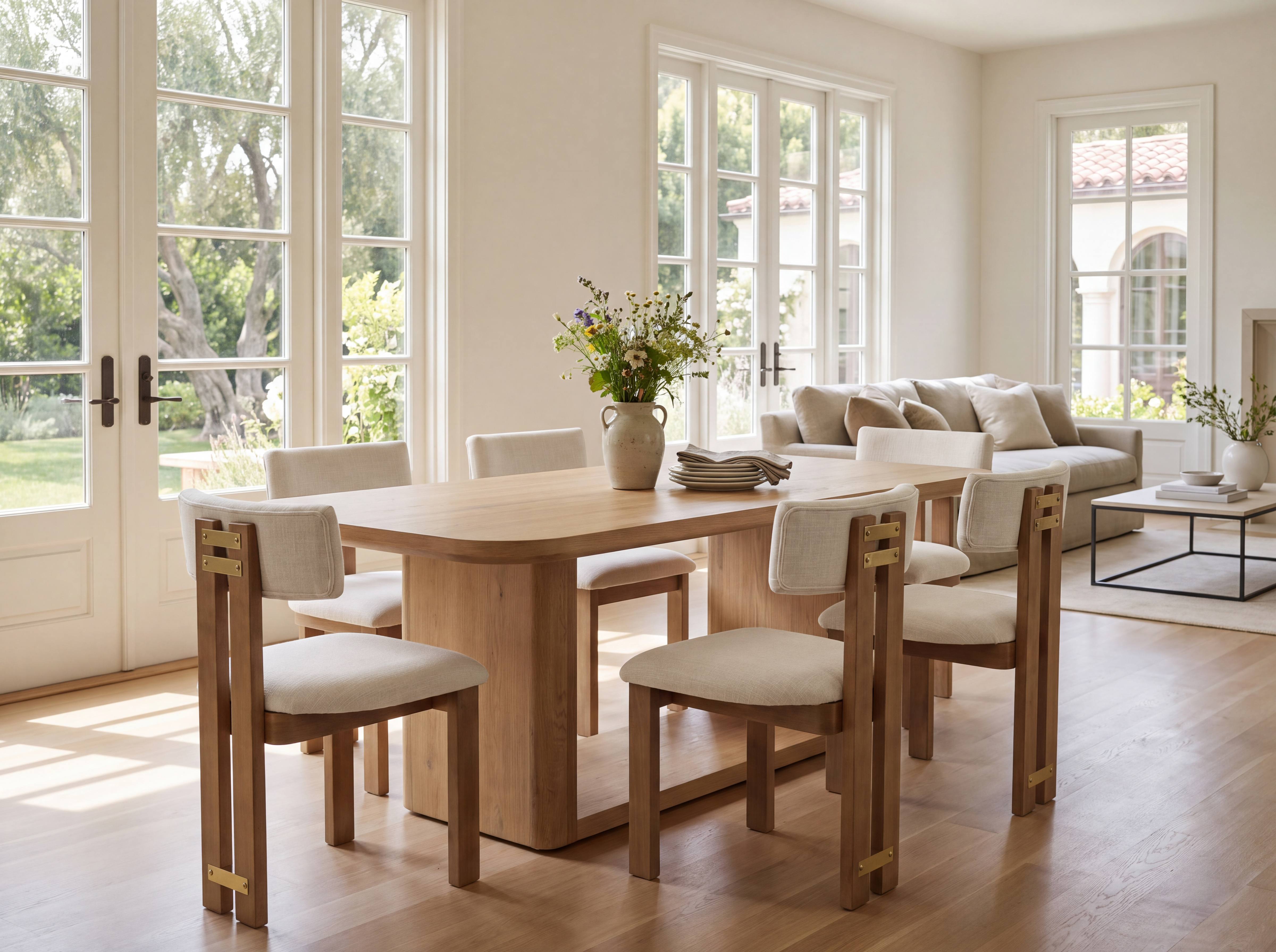 Plush seat and back cushions filled with soy-based polyfoam and fiber