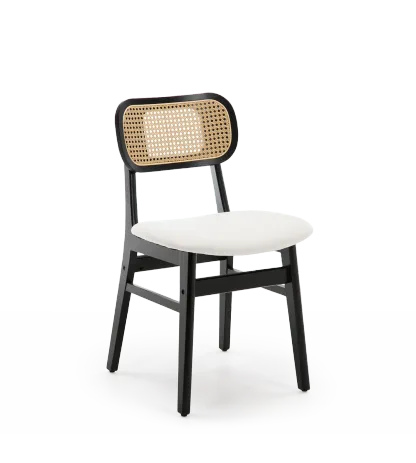 Eric Mid-Century Modern Cane Dining Chairs (Set of 2)