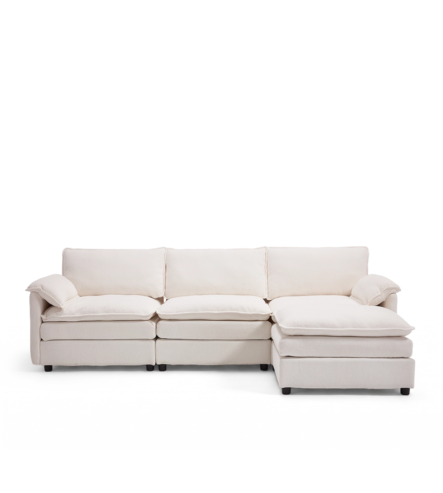Livia Luxury Ultra Comfy Modular Sofa 3 seats with 1 ottoman