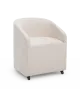 Troy Modern Velvet Rolling Dining Chair