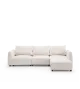 Leen Chenille Sectional Sofa 3 seats with 1 ottoman- Modern White Sofa
