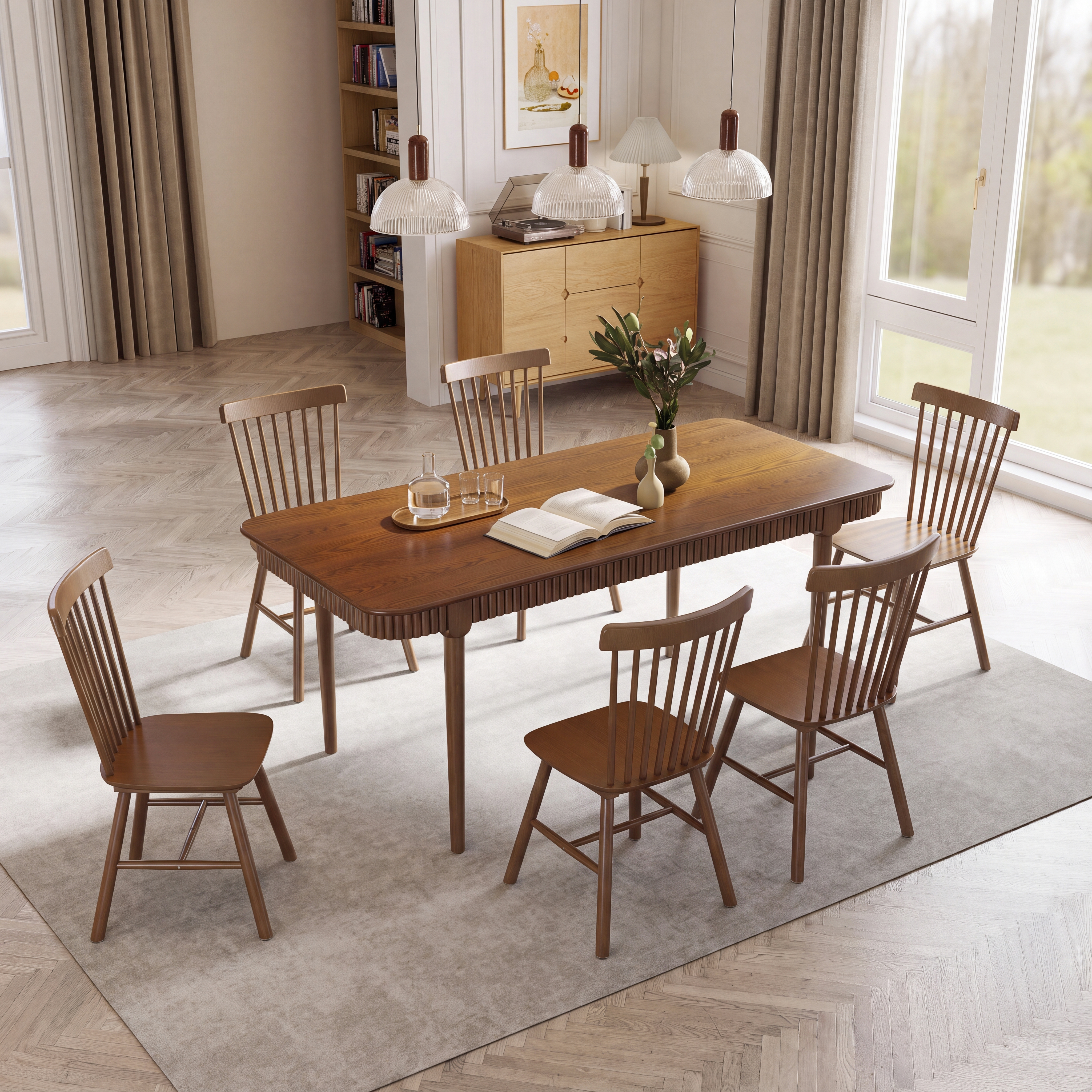 James 63'' Rectangular Dining Table Set for 4-6